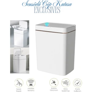 Otomatik Çöp Kutusu Sensörlü Banyo Çöp Kutusu Mutfak Çöp Kutusu Beyaz 12 Lt Ilk Yerli Üretim