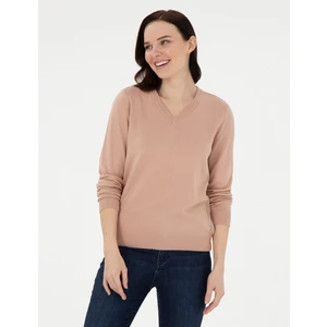 Pierre Cardin Kadın Pudra Slim Fit Basic Kazak 50300803-VR042