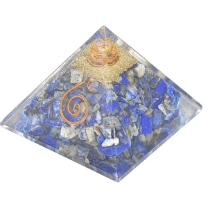 Hakiki Doğal Lapis Lazuli Taşlı Orgonit Piramit