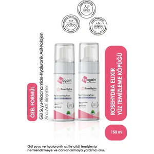 RoseHydra Elixir Yüz Temizleme Köpüğü 2’li Avantajlı Paket 150+150 ML