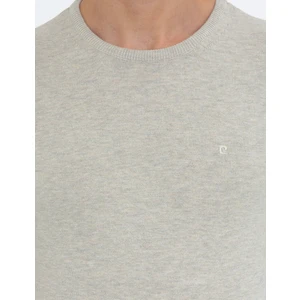 Pierre Cardin Erkek Kum Melanj Slim Fit Bisiklet Yaka Basic Triko Kazak 50237801-VR123