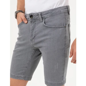 Pierre Cardin Erkek Açık Gri Slim Fit Jean Şort 50251533-VR001