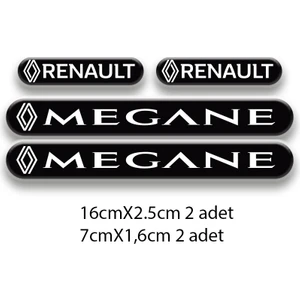 Megane 3D Damla 4'lü Oto Sticker Set 1