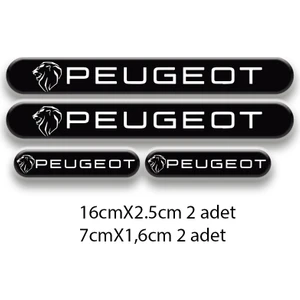 Peugeot 3D Damla 4'lü Oto Sticker Set 3