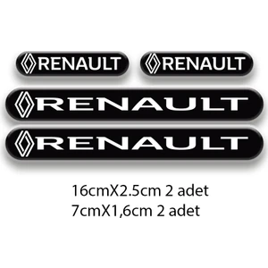 Renault 3D Damla 4'lü Oto Sticker Set 1