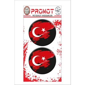 Türk Bayrağı 3D Damla 2 Li Sticker Logo 1