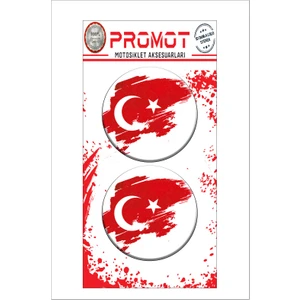 Türk Bayrağı 3D Damla 2 Li Sticker Logo 2