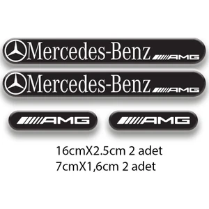 Mercedes 3D Damla 4'lü Oto Sticker Set 3