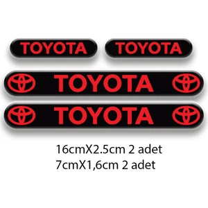 Toyota 3D Damla 4'lü Oto Sticker Set 1