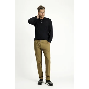 Regular Fit Likralı Kanvas / Chino Pantolon