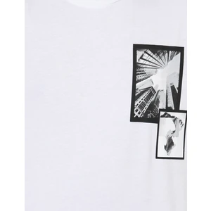 Pierre Cardin Erkek Beyaz Comfort Baskılı Bisiklet Yaka Tişört 50253983-VR013