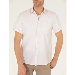 Pierre Cardin Erkek Turuncu Regular Fit Kısa Kollu Gömlek 50255276-VR051