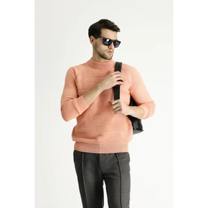 Bato Yaka Slim Fit Dar Kesim Desenli Yünlü Triko Kazak