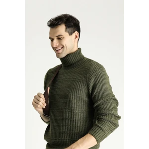 Balıkçı Yaka Slim Fit Dar Kesim Desenli Triko Kazak