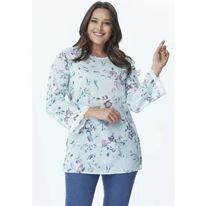 Uzun Kollu İnce Dantel Şeritli Tunik