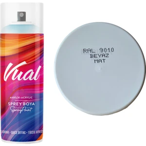 Vual Akrilik Sprey Boya Beyaz Mat 400 ml - RAL9010