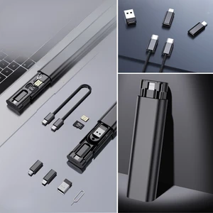 Aydınlık Gelecek Cep Tipi 60W Bas Aç Type-C, Apple iPhone Şarj, Micro USB Hızlı Şarj Data Kablo Seti