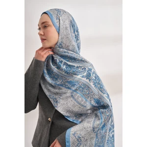 Catena Desen Ithal Vual Şal - Kot Mavisi