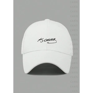 Kemal Atatürk Imzalı Baskılı Şapka Ayarlanabilir Çırtlı Gabardin Cap