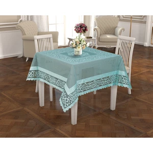 Osmanlı Desen Masa Örtüsü Su Yeşili 160x160 kare
