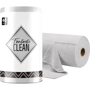 Fantasti Clean Çok Amaçlı Rulo Mikrofiber Temizlik Bezi 30X30 40 Yapraklı Gri