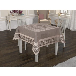 Osmanlı Desen Masa Örtüsü Kahverengi 140x180 cm