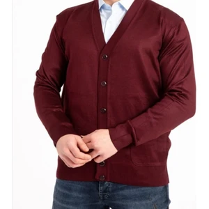 Mihman Butik Erkek Ince Triko Bordo Baba Hırka