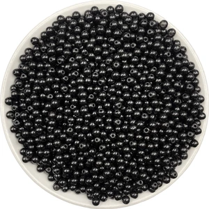 50 gr 4mm Siyah Renk Cam Inci ,takı Yapım Boncuğu, Hobi (50GR,~550 Adet )