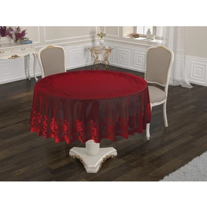 Osmanlı Desen Yuvarlak Masa Örtüsü Kırmızı 160 cm yuvarlak