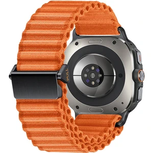 Heptek İletişim ​​galaxy Watch Ultra 47MM KRD-120 Naylon Kumaş Hasır Örgülü Kordon-Turuncu