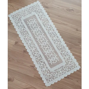 Osmanlı Desen Örme Kısa Runner Örtüsü 40 x 90 cm Krem