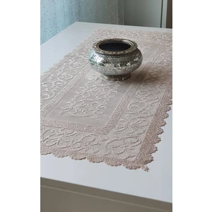 Osmanlı Desen Örme Kısa Runner Örtüsü 40 x 90 cm Kahverengi