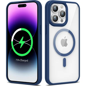 Heptek İletişim iPhone 14 Pro Max Kılıf Magsafe Wireless Şarj Özellikli Silikon Ege Kapak-Lacivert