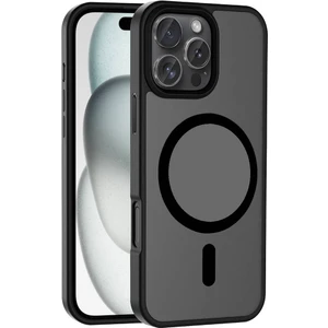 iPhone 16 Pro Max Kılıf Magsafe Şarj Özellikli Mat Arka Yüzey Zore Sio Kapak-Siyah