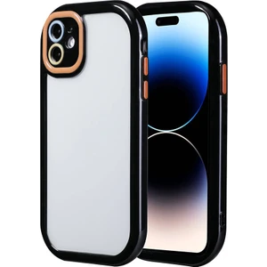 Heptek İletişim iPhone 11 Kılıf Kamera Korumalı Renkli Kenar ve Çerçeve Tasarımlı Vitamin Kapak-Siyah