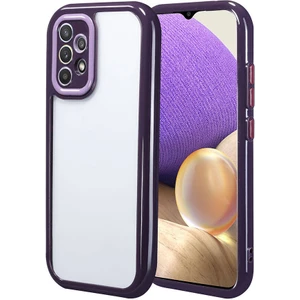 Heptek İletişim Galaxy A32 4g Kılıf Kamera Korumalı Renkli Kenar ve Çerçeve Tasarımlı Vitamin Kapak-Derin Mor