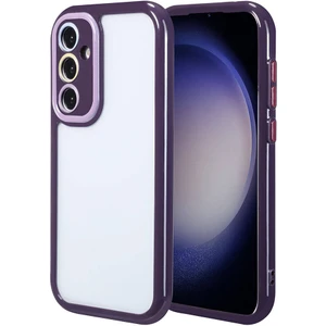 Heptek İletişim Galaxy S23 Kılıf Kamera Korumalı Renkli Kenar ve Çerçeve Tasarımlı Vitamin Kapak-Derin Mor