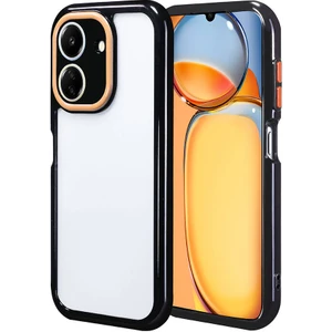 Heptek İletişim Xiaomi Redmi 13C Kılıf Kamera Korumalı Renkli Kenar ve Çerçeve Tasarımlı Vitamin Kapak-Siyah