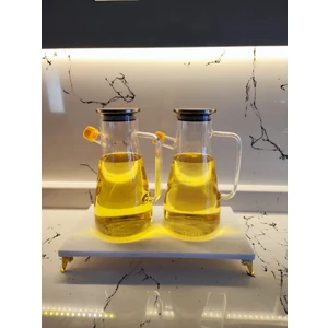 Mermer Altlık Şık  Yağdanlık Altı Mermer Beyaz Memer Gold Ayak Şık Sunumluk