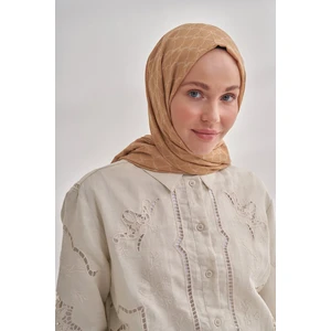 Zincir Desenli Cotton Monogram Şal - Dore