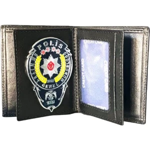 Klasik Polis Cüzdanı Renkli Rozetli