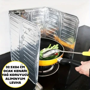 Ocak Yağ Sıçrama Koruyucu Katlanır Alüminyum Levha -Kolay Silinir Piknik Tüpü Rüzgar Önleyici Panel