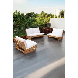 ZerkaConcept Conforlove Bahçe Balkon Masif Ithal Çam Ahşap Koltuk Takımı 1 Adet Ikili 2 Adet Tekli Koltuk