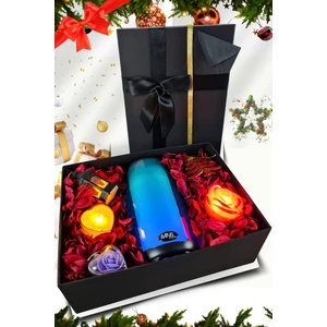 Mn6 Pluse 5 Bluetooth Hoparlör&pilli Mum&yılbaşı Simli Çam&gül Anahtarlık& Kandil Fener Hediye Seti