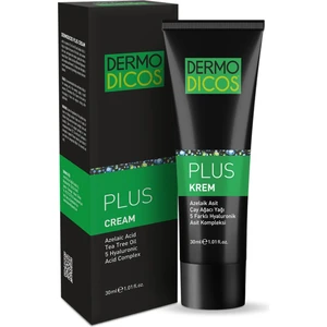 Dermodıcos Plus Krem 30 ml Akne ve Lekelerde (Çay Ağacı Yağı / Tea Tree Oıl - Azelaik Asit)