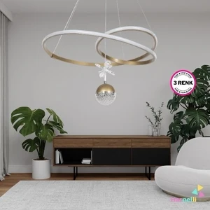 3 Renk Yanabilen Şeker Top Aksesuarlı Modern Ledli Avize