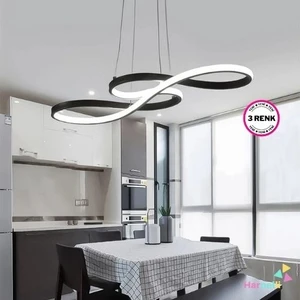 3 Renk Yanabilen Modern Ledli Avize