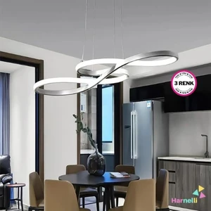 3 Renk Yanabilen Modern Ledli Avize