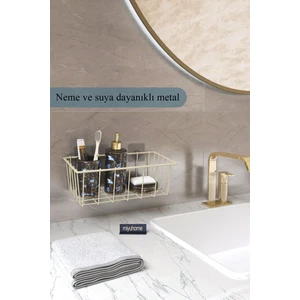 Asılabilir Yapışkanlı Sepet Mutfak Düzenleyici Banyo Rafı Çok Amaçlı Organizer