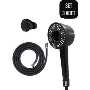 Rudis Armatür 3 Fonksiyonlu El Duş Başlığı/ Pvc Kopmaz Hortum/ Asma Aparatı